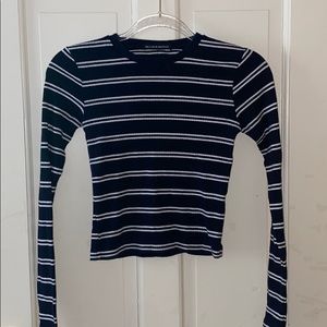 Navy & White Brandy Melville Long Sleeve